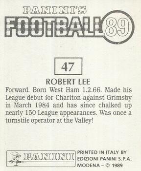 1988-89 Panini Football 89 (UK) #47 Robert Lee Back