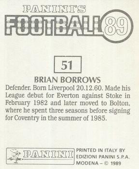 1988-89 Panini Football 89 (UK) #51 Brian Borrows Back