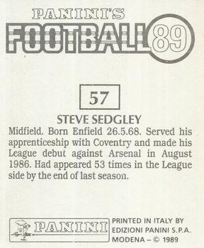 1988-89 Panini Football 89 (UK) #57 Steve Sedgley Back