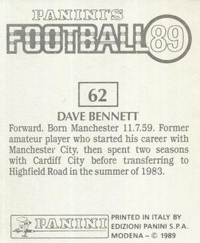 1988-89 Panini Football 89 (UK) #62 Dave Bennett Back