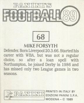 1988-89 Panini Football 89 (UK) #68 Mike Forsyth Back