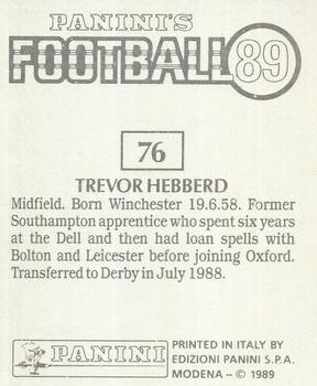 1988-89 Panini Football 89 (UK) #76 Trevor Hebberd Back
