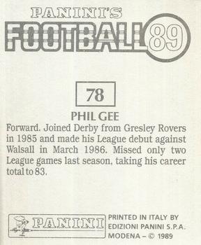 1988-89 Panini Football 89 (UK) #78 Phil Gee Back