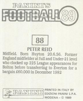 1988-89 Panini Football 89 (UK) #88 Peter Reid Back