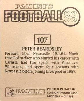 1988-89 Panini Football 89 (UK) #107 Peter Beardsley Back