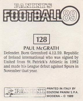 1988-89 Panini Football 89 (UK) #128 Paul McGrath Back