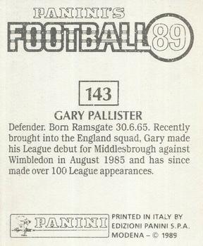 1988-89 Panini Football 89 (UK) #143 Gary Pallister Back