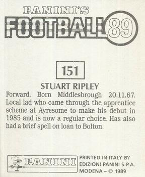 1988-89 Panini Football 89 (UK) #151 Stuart Ripley Back