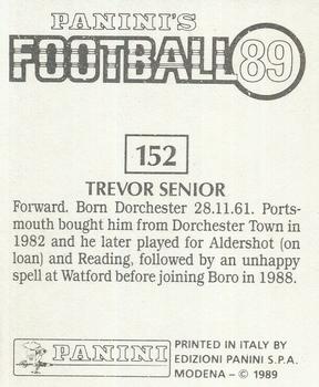1988-89 Panini Football 89 (UK) #152 Trevor Senior Back