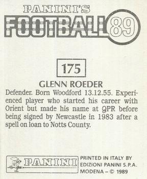 1988-89 Panini Football 89 (UK) #175 Glenn Roeder Back