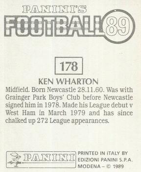 1988-89 Panini Football 89 (UK) #178 Ken Wharton Back