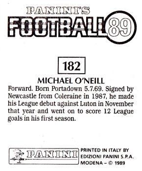 1988-89 Panini Football 89 (UK) #182 Michael O'Neill Back