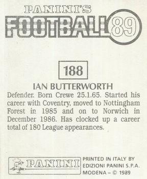 1988-89 Panini Football 89 (UK) #188 Ian Butterworth Back