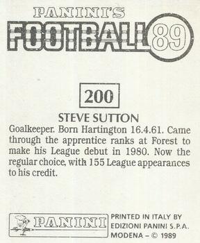 1988-89 Panini Football 89 (UK) #200 Steve Sutton Back