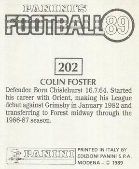 1988-89 Panini Football 89 (UK) #202 Colin Foster Back