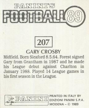1988-89 Panini Football 89 (UK) #207 Gary Crosby Back