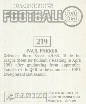 1988-89 Panini Football 89 (UK) #219 Paul Parker Back