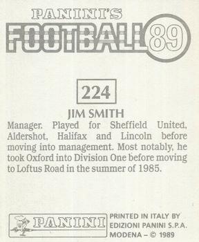 1988-89 Panini Football 89 (UK) #224 Jim Smith Back