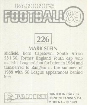 1988-89 Panini Football 89 (UK) #226 Mark Stein Back