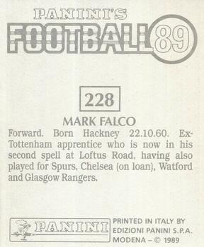 1988-89 Panini Football 89 (UK) #228 Mark Falco Back