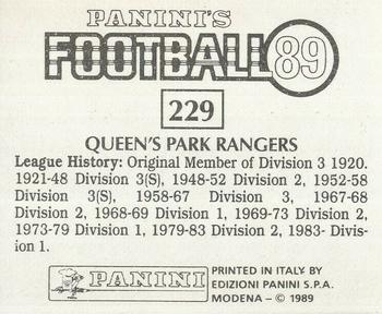 1988-89 Panini Football 89 (UK) #229 Team Back