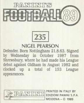 1988-89 Panini Football 89 (UK) #235 Nigel Pearson Back