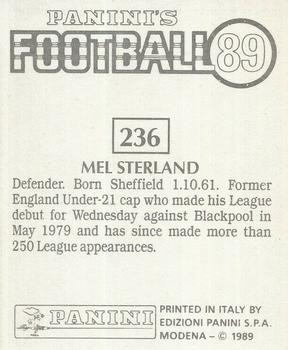 1988-89 Panini Football 89 (UK) #236 Mel Sterland Back