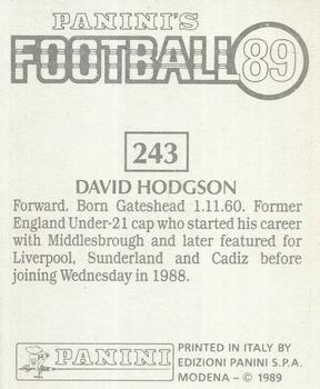 1988-89 Panini Football 89 (UK) #243 David Hodgson Back