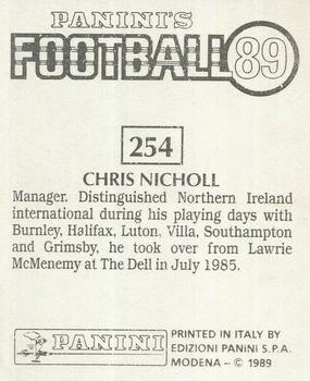 1988-89 Panini Football 89 (UK) #254 Chris Nicholl Back