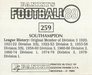 1988-89 Panini Football 89 (UK) #259 Team Back