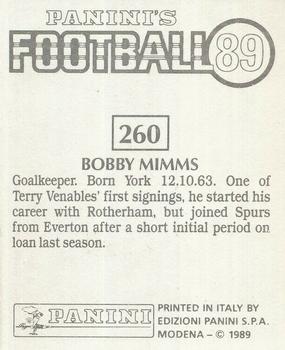 1988-89 Panini Football 89 (UK) #260 Bobby Mimms Back