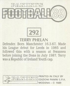 1988-89 Panini Football 89 (UK) #292 Terry Phelan Back