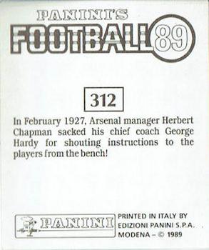 1988-89 Panini Football 89 (UK) #312 Action Art Back
