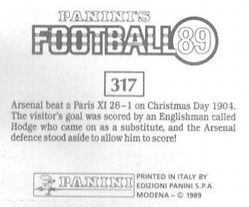 1988-89 Panini Football 89 (UK) #317 Action Art Back