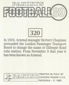 1988-89 Panini Football 89 (UK) #320 Action Art Back