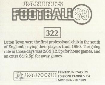 1988-89 Panini Football 89 (UK) #322 Action Art Back