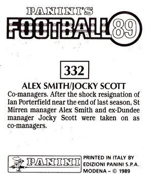 1988-89 Panini Football 89 (UK) #332 Alex Smith / Jocky Scott Back
