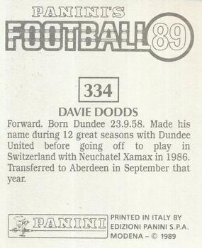 1988-89 Panini Football 89 (UK) #334 Davie Dodds Back