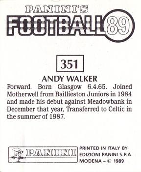 1988-89 Panini Football 89 (UK) #351 Andy Walker Back