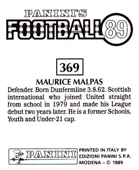 1988-89 Panini Football 89 (UK) #369 Maurice Malpas Back