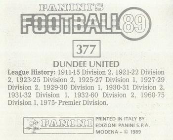 1988-89 Panini Football 89 (UK) #377 Dundee United Team Group Back