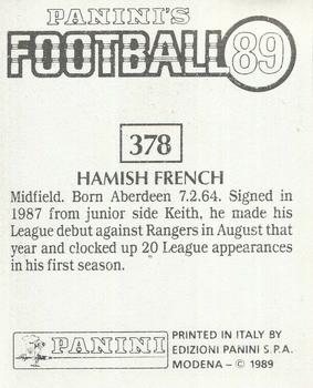 1988-89 Panini Football 89 (UK) #378 Hamish French Back
