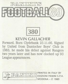 1988-89 Panini Football 89 (UK) #380 Kevin Gallacher Back