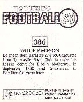 1988-89 Panini Football 89 (UK) #386 Willie Jamieson Back