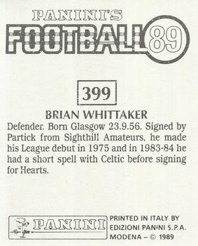 1988-89 Panini Football 89 (UK) #399 Brian Whittaker Back