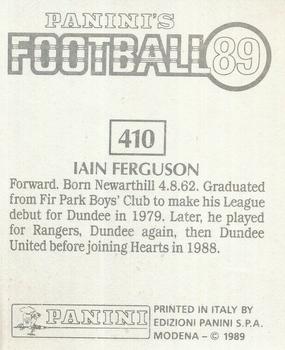1988-89 Panini Football 89 (UK) #410 Iain Ferguson Back