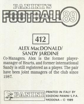 1988-89 Panini Football 89 (UK) #412 Alex MacDonald / Sandy Jardine Back