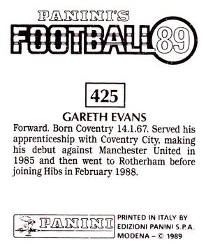 1988-89 Panini Football 89 (UK) #425 Gareth Evans Back