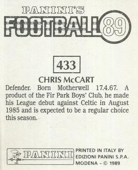 1988-89 Panini Football 89 (UK) #433 Chris McCart Back