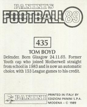 1988-89 Panini Football 89 (UK) #435 Tom Boyd Back